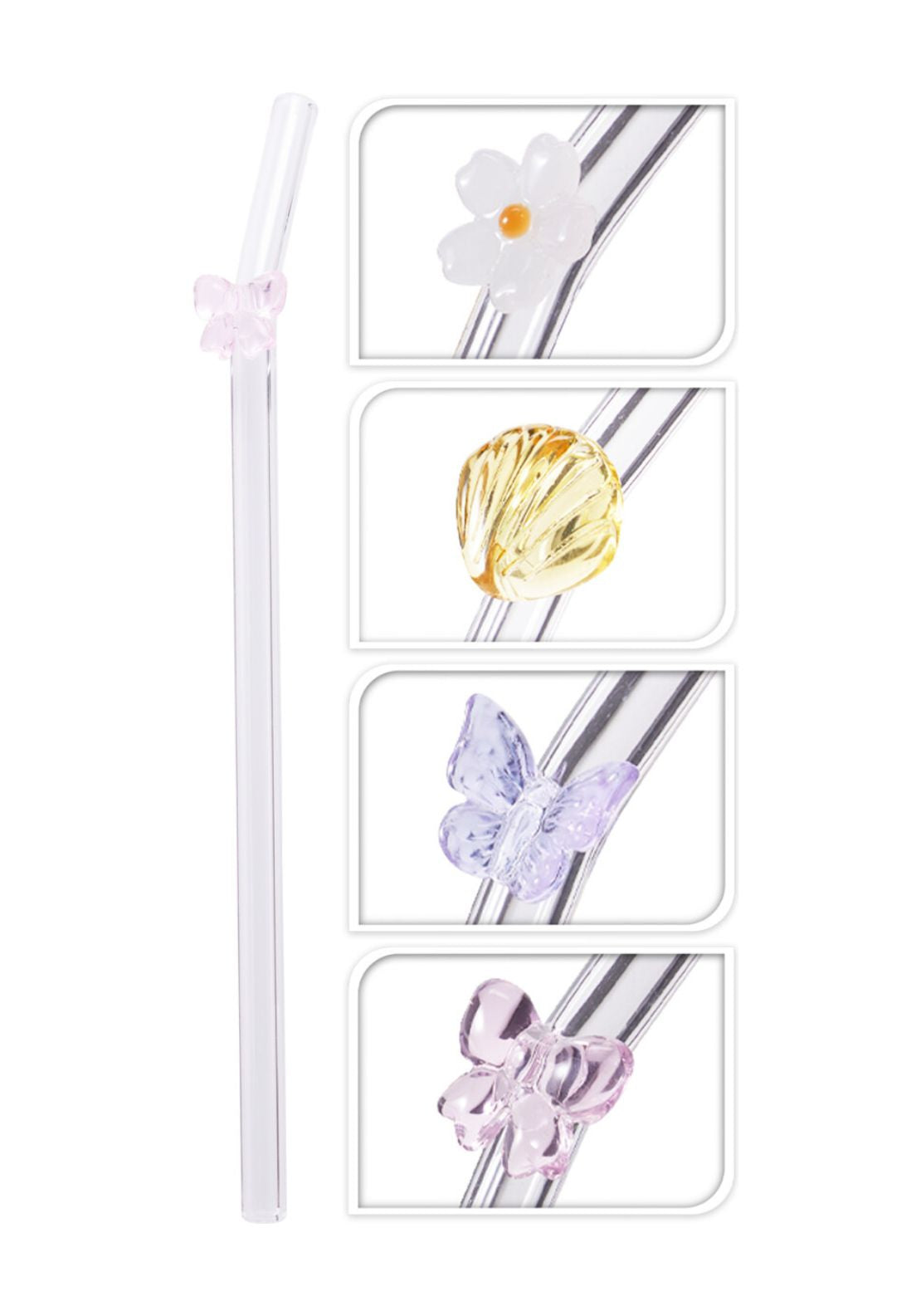 Drinking Straws Set Of 5 - Multi