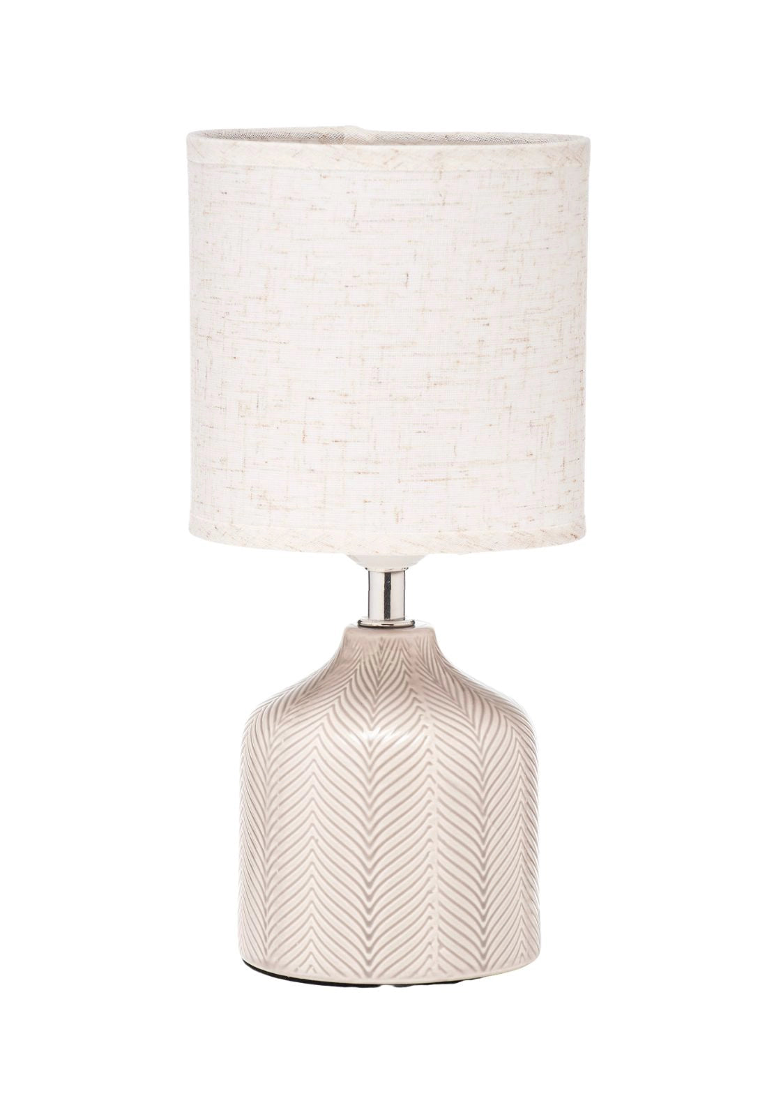 Contemporary Pattern Stoneware Table Lamp - Cream