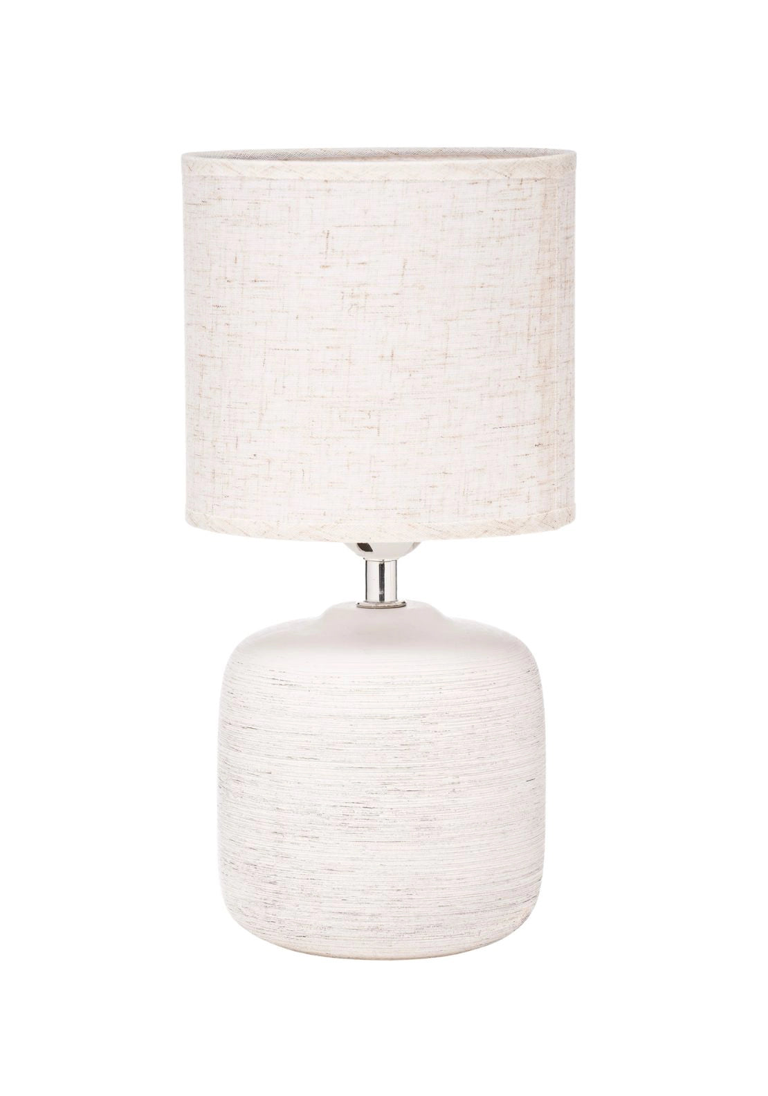 Contemporary Brushed Stoneware Table Lamp - White