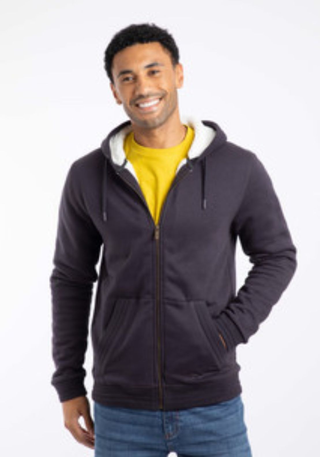 Weird Fish Camborne Borg Bonded Zip Thru Hoodie - Midnight 1 Shaws Department Stores