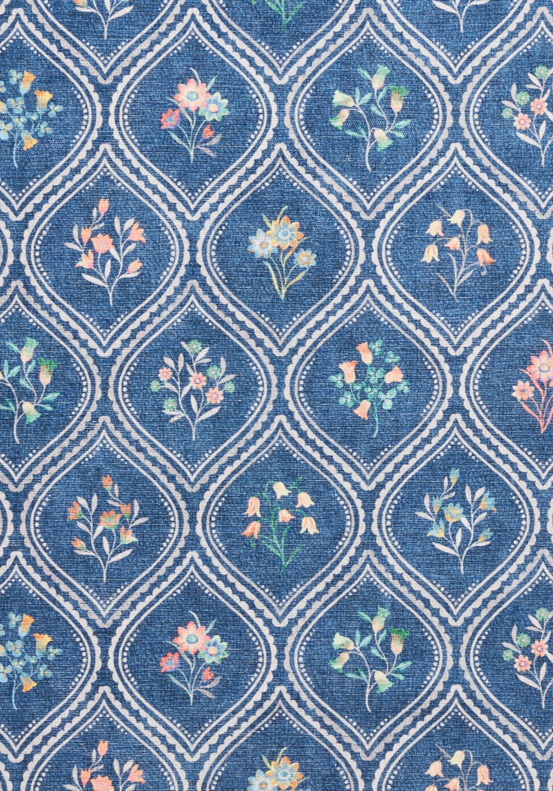 Catherine Lansfield Cameo Floral Rug - Navy 7 Shaws Department Stores