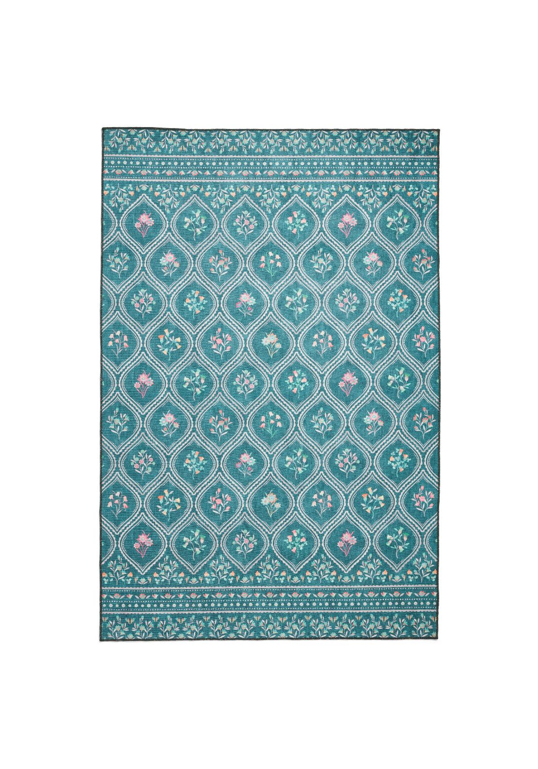 Catherine Lansfield Cameo Floral Rug - Green 1 Shaws Department Stores