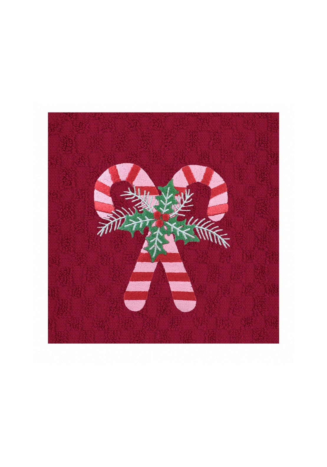 The Home Collection Candy Canes 2 Pack Christmas Tea Towels - Red 2 Shaws Department Stores