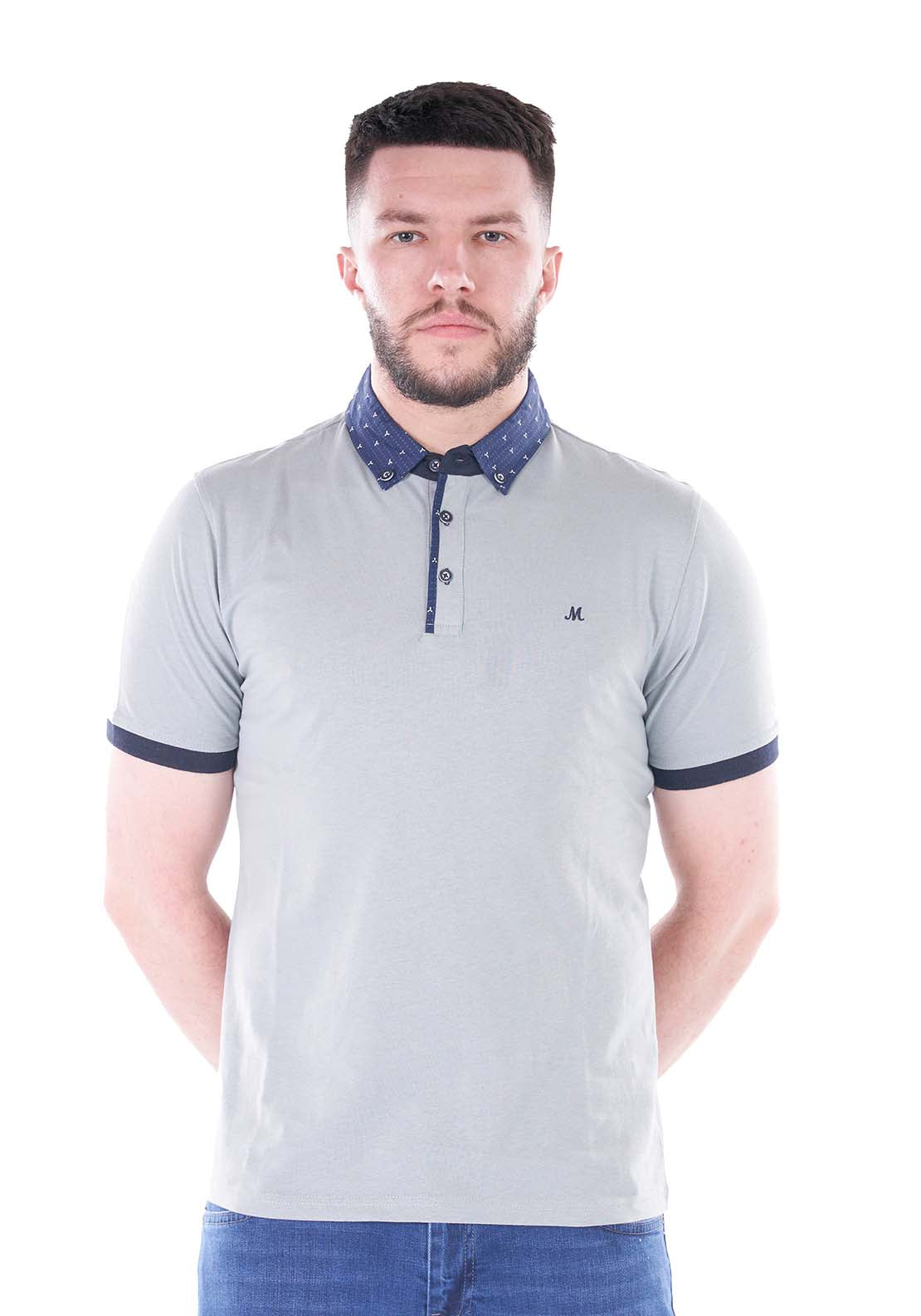 Mineral Chain Short Sleeve Polo - Sage 1 Shaws Department Stores
