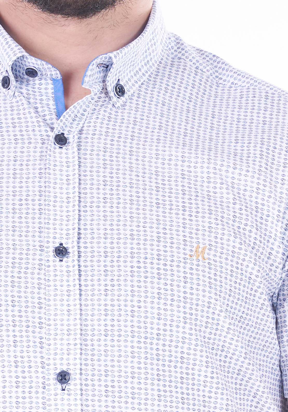 Mineral Chat Short Sleeve Shirt - White / Blue 2 Shaws Department Stores