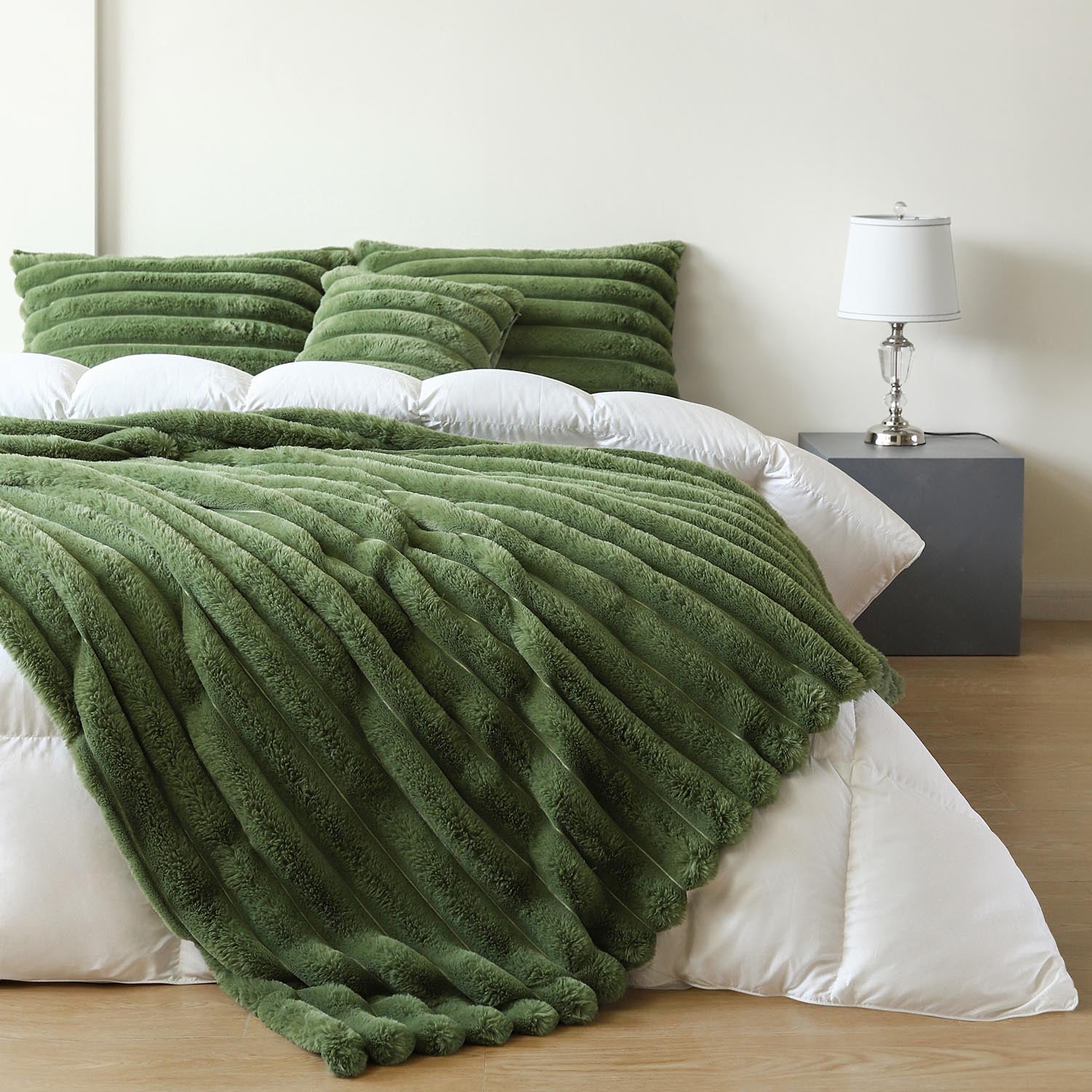 The Home Collection Cord Throw - Olive 1 Shaws Department Stores