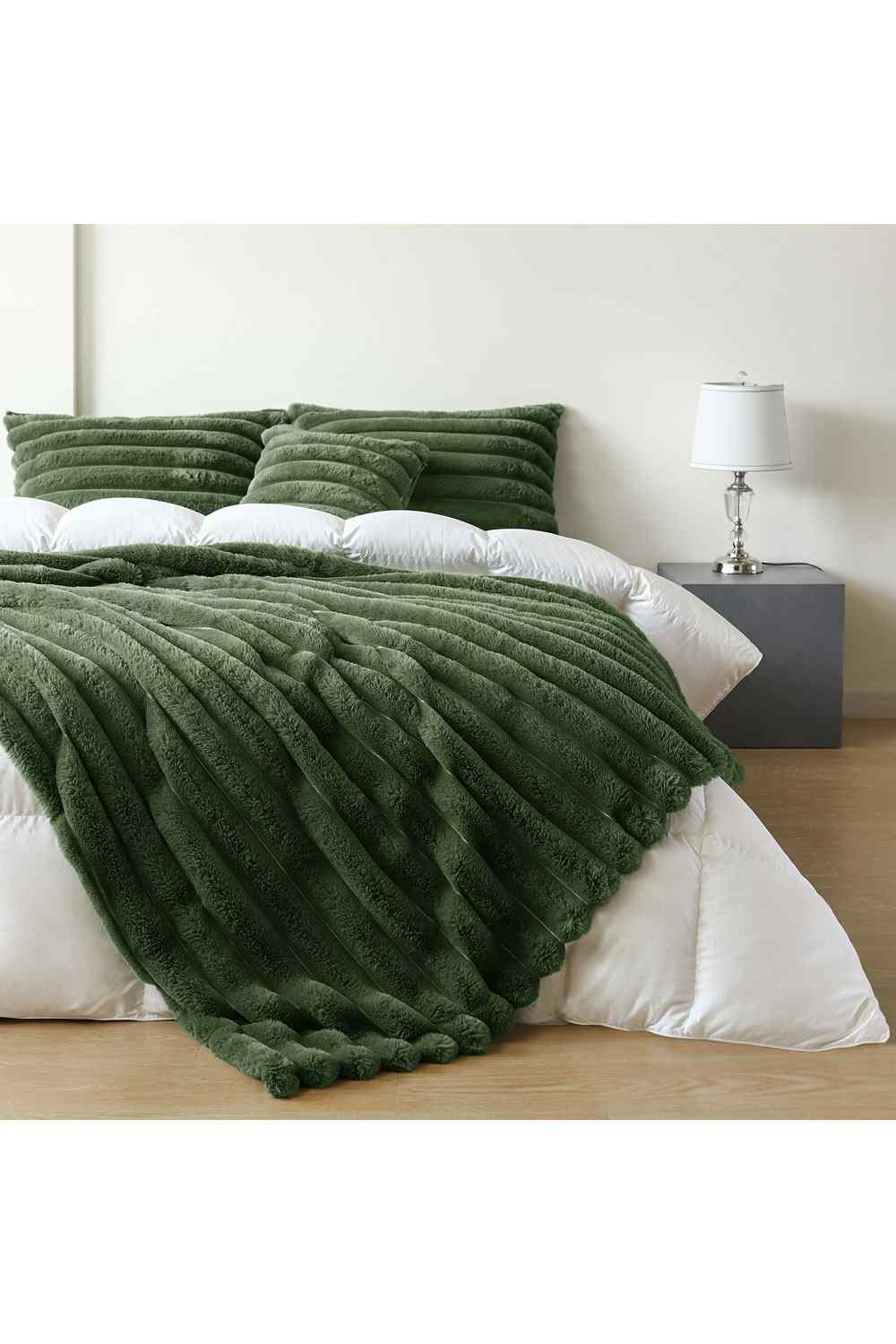 Dark olive green throw blanket sale