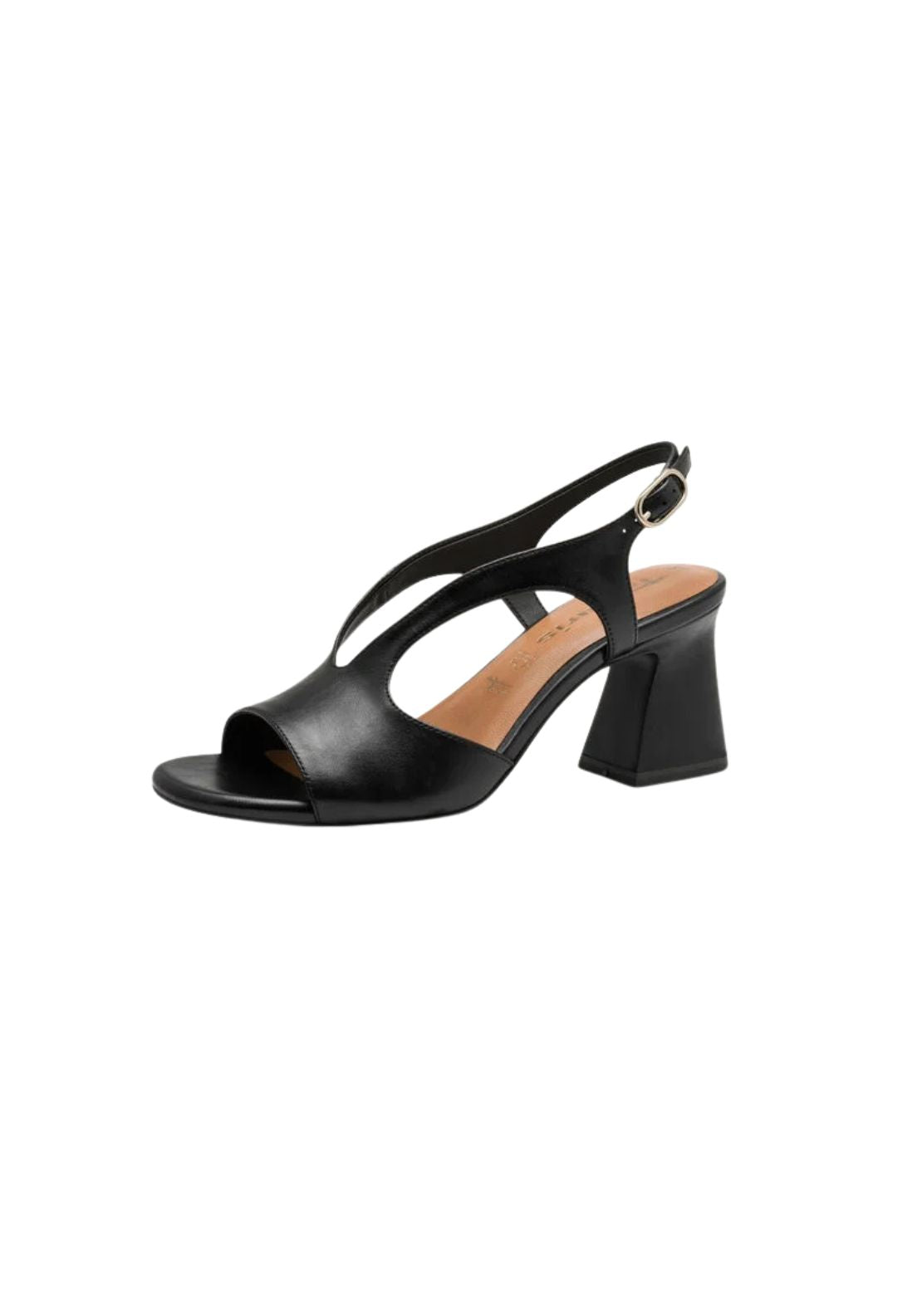 Tamaris Print Detail Heel - Black 1 Shaws Department Stores