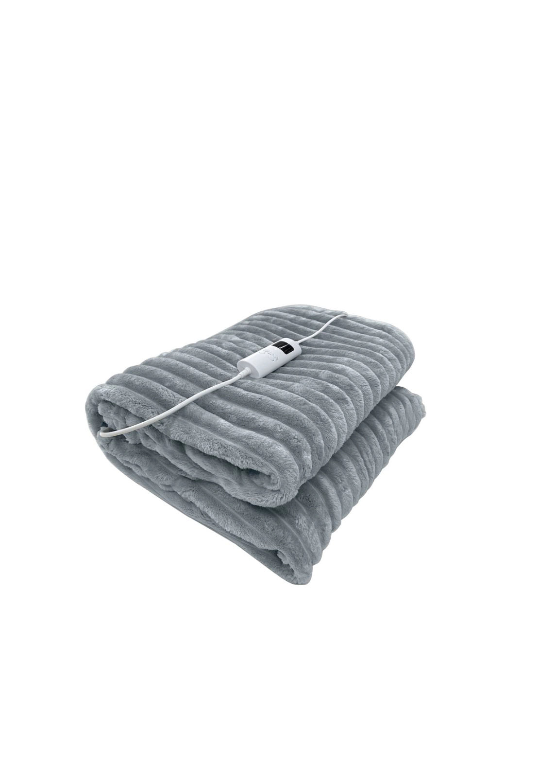 Ribbed Heated Throw - Grey