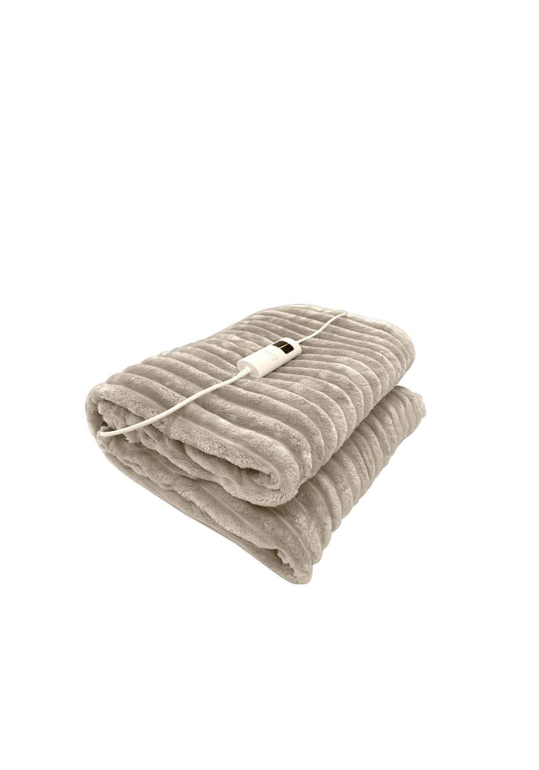 Ribbed Heated Throw - Beige
