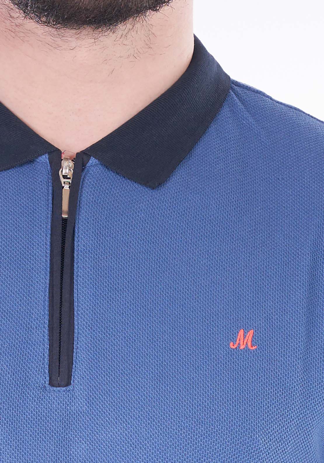 Mineral Court Jacquard Polo - Skydiver Blue 2 Shaws Department Stores