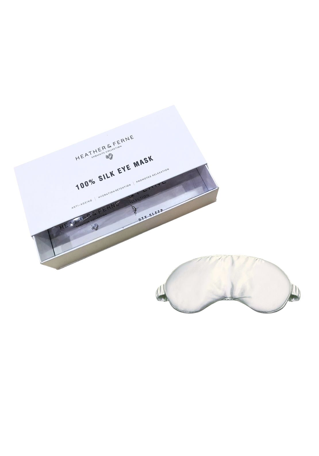 Heather &amp; Ferne 100% Mulberry Silk Eyemask 19mm - Cream 1 Shaws Department Stores