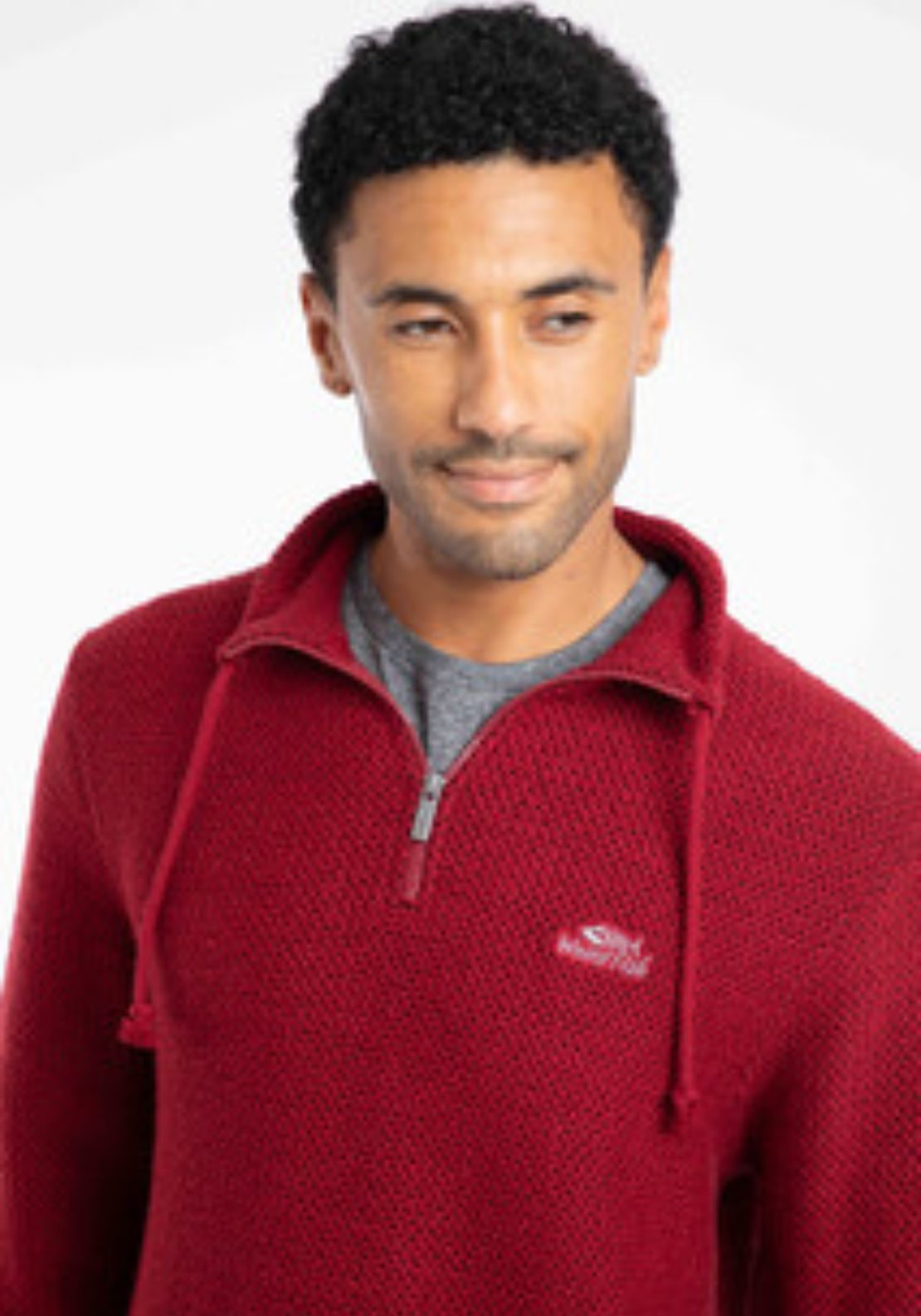Weird Fish Cruiser 1/4 Zip Macaroni - Garnet 1 Shaws Department Stores