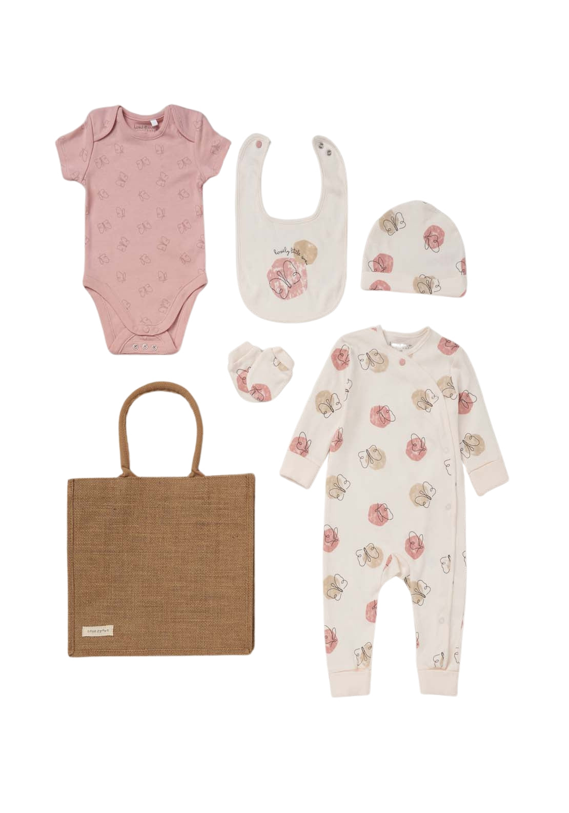 Jainco Baby Girl 5 Piece Butterfly Layette Set - Pink 1 Shaws Department Stores