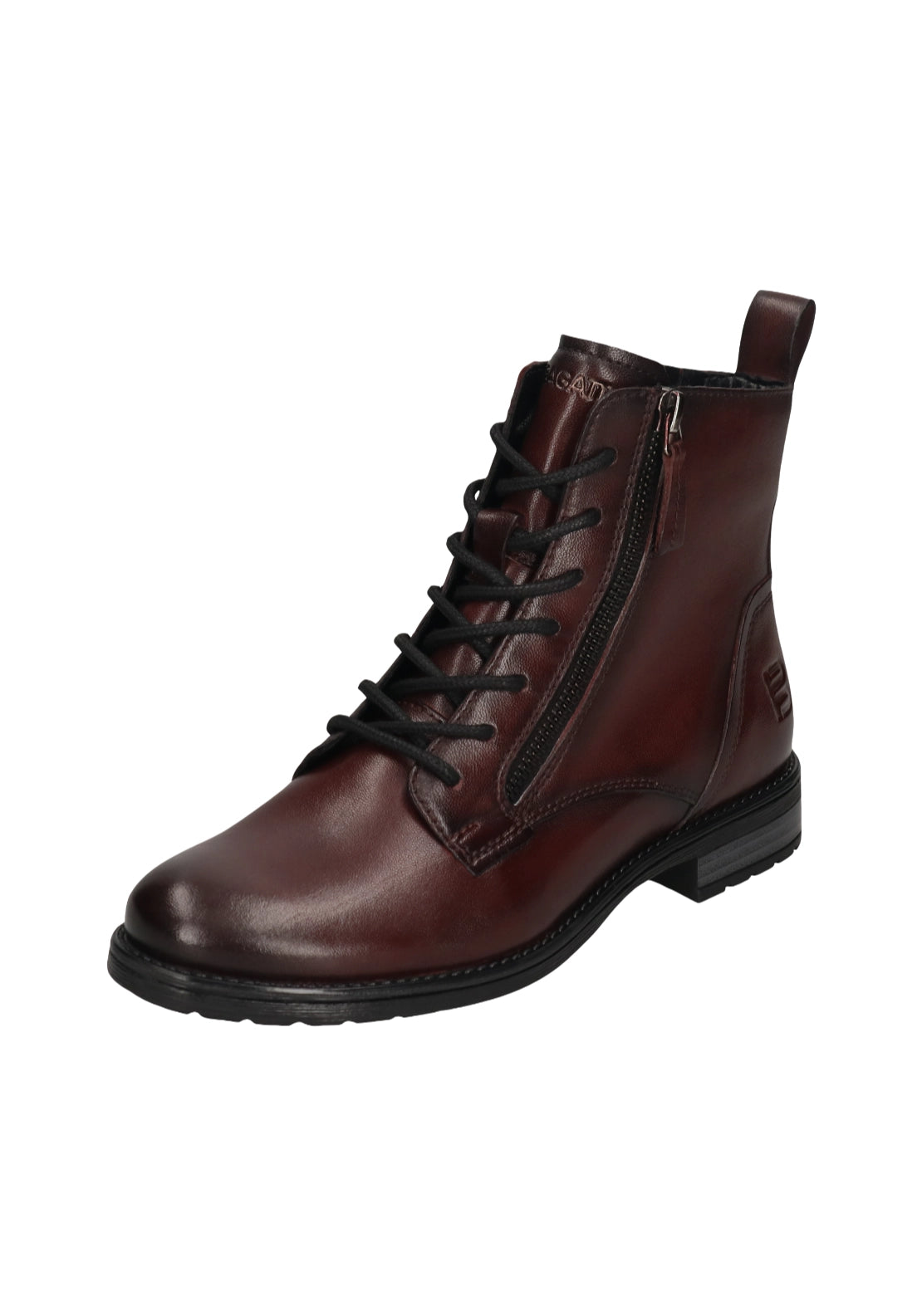 Bagatt Lace Up Side Zip Ankle Boots - Bordo 2 Shaws Department Stores