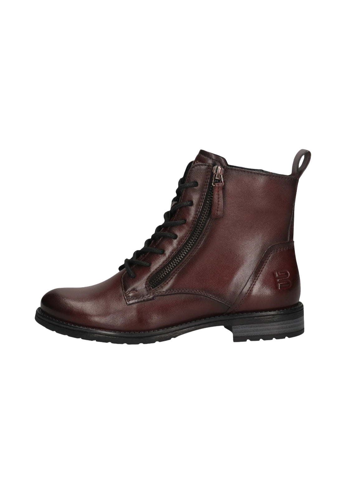 Bagatt Lace Up Side Zip Ankle Boots - Bordo 1 Shaws Department Stores