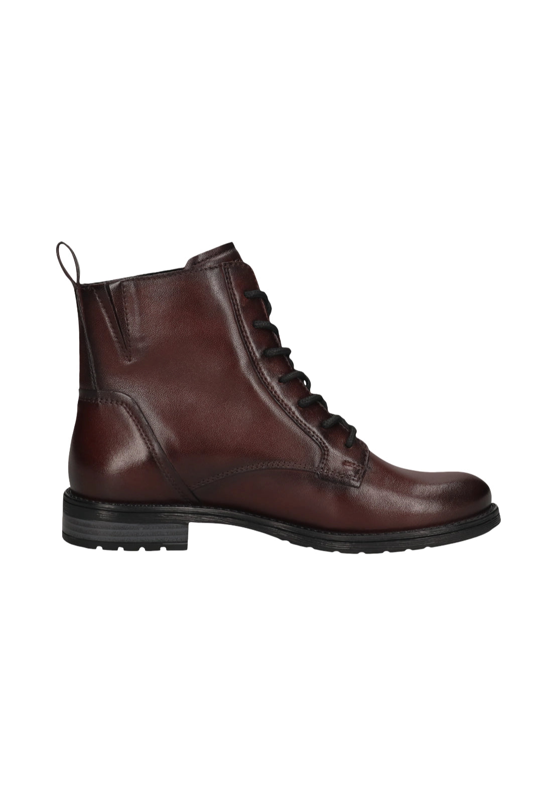 Bagatt Lace Up Side Zip Ankle Boots - Bordo 5 Shaws Department Stores