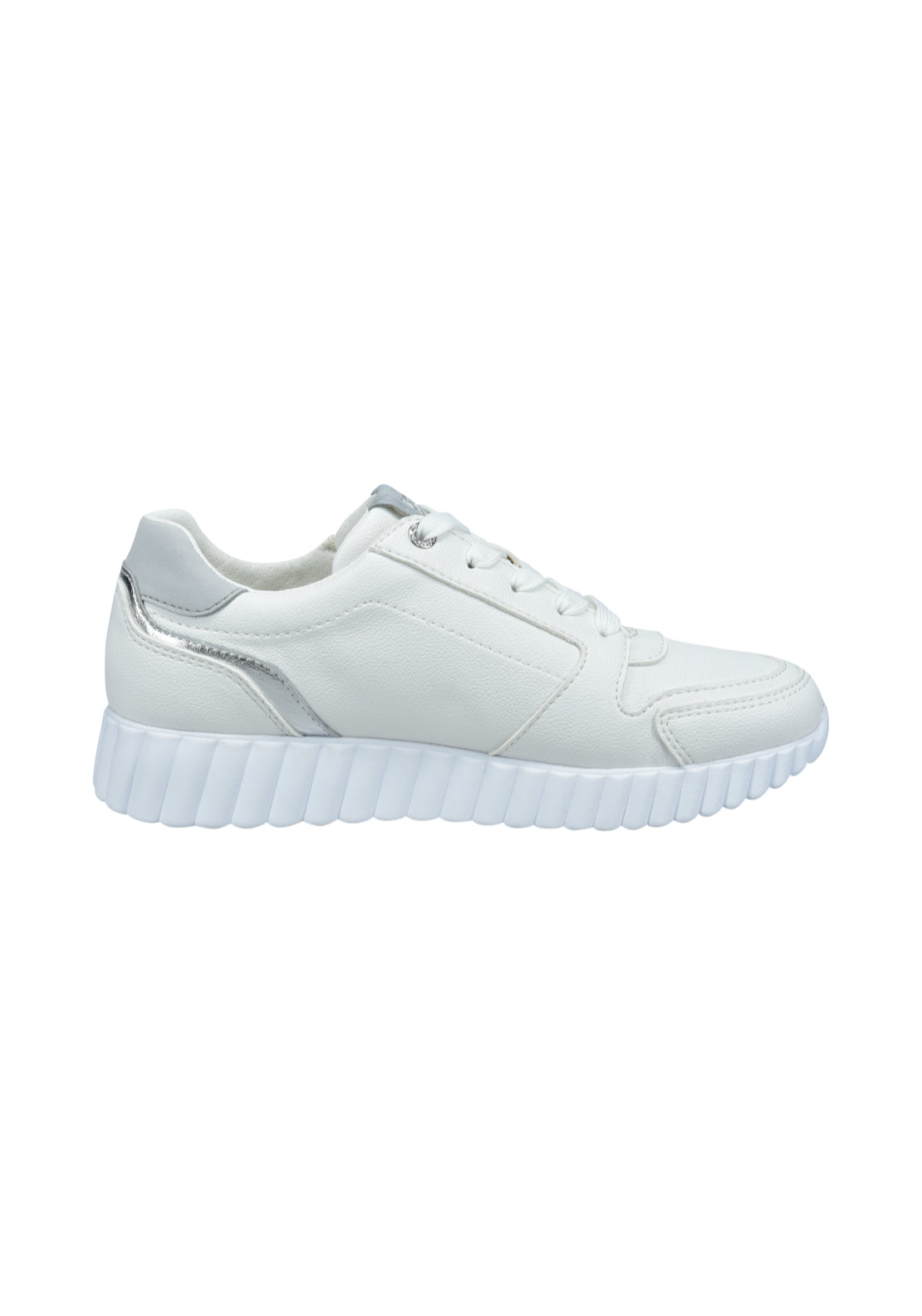 Bagatt Side Zip Trainer - White/silver 2 Shaws Department Stores