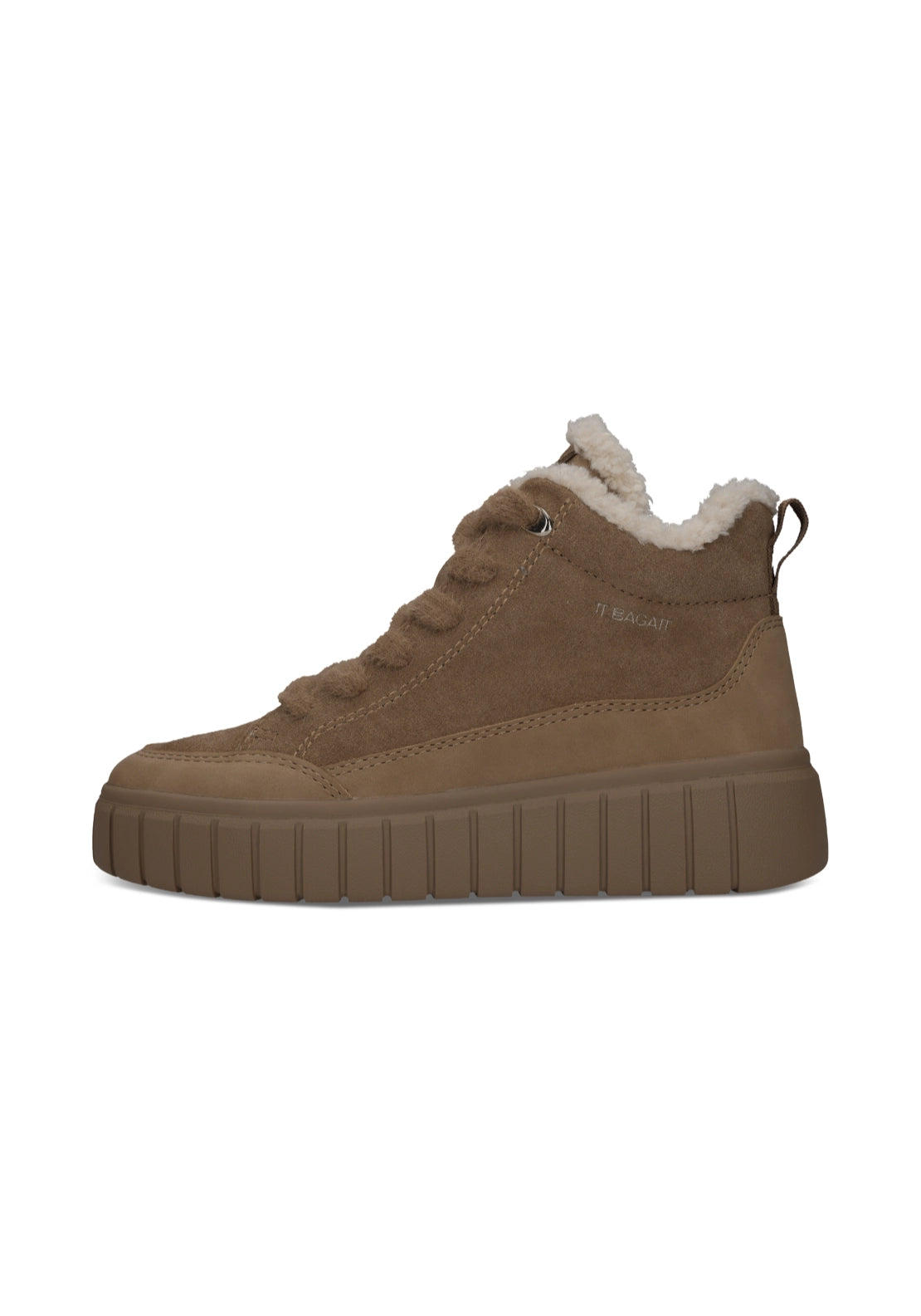 Bagatt High Top Platform Trainers - Beige/brown 1 Shaws Department Stores