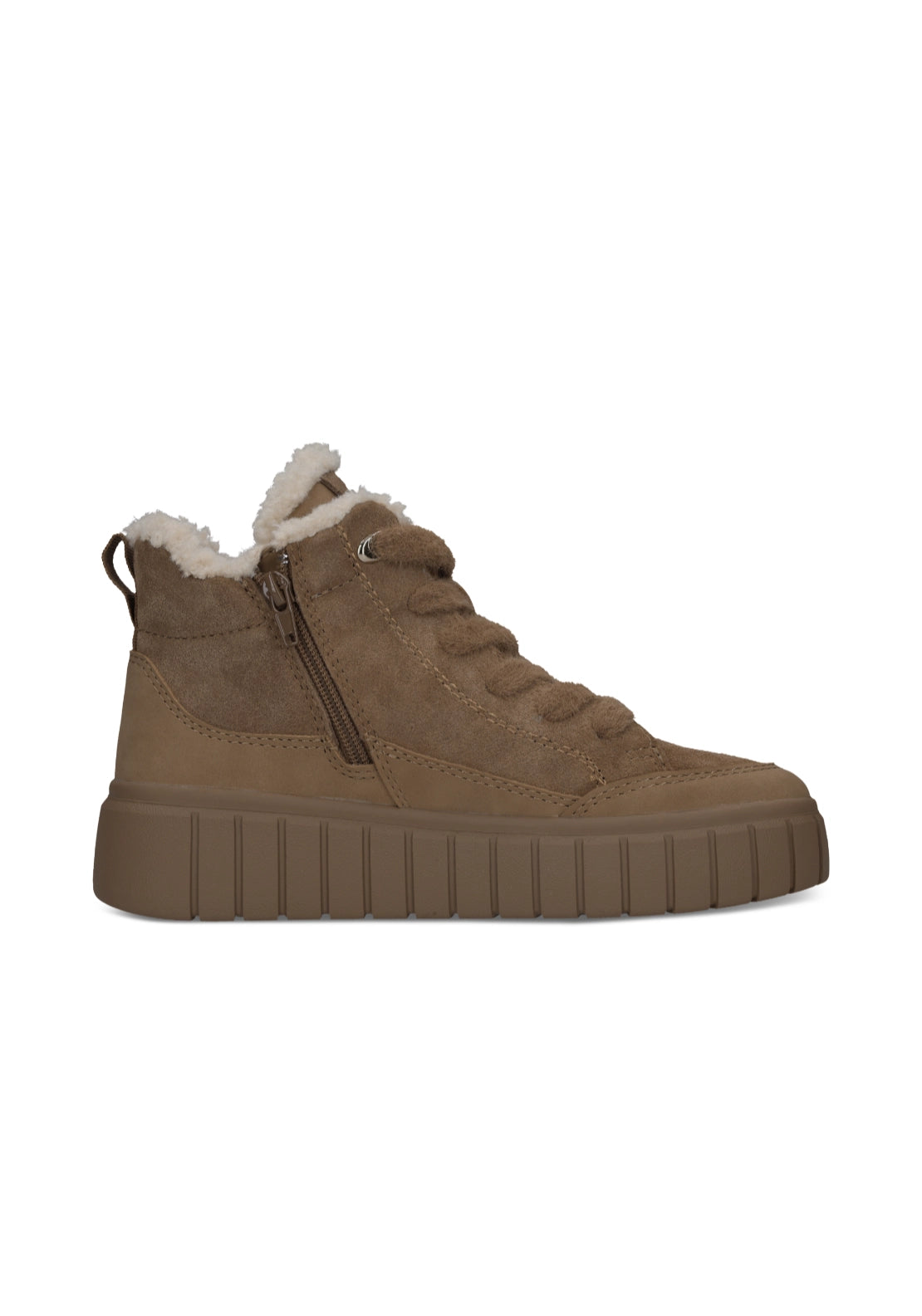 Bagatt High Top Platform Trainers - Beige/brown 3 Shaws Department Stores
