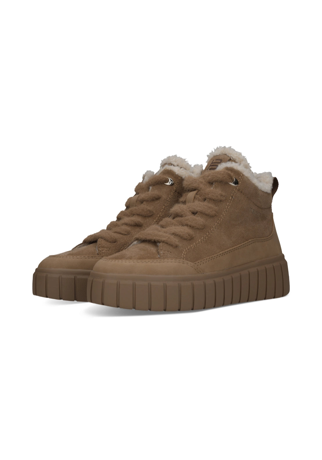 Bagatt High Top Platform Trainers - Beige/brown 2 Shaws Department Stores