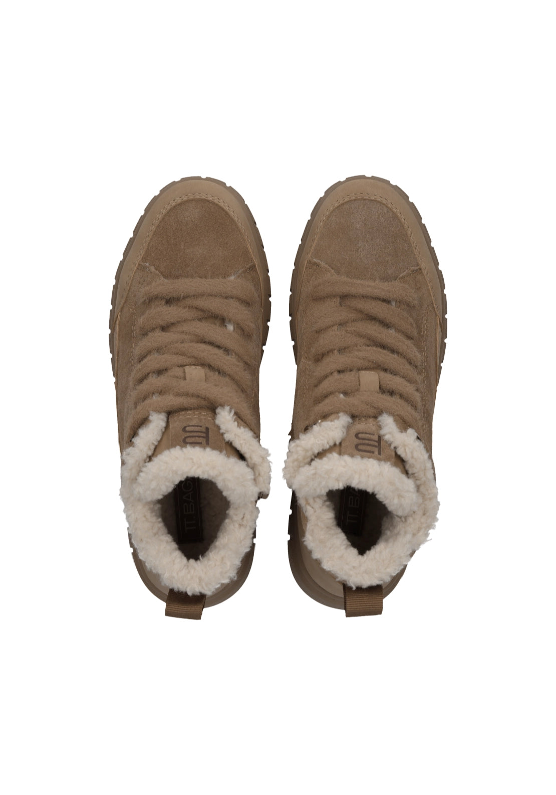 Bagatt High Top Platform Trainers - Beige/brown 6 Shaws Department Stores