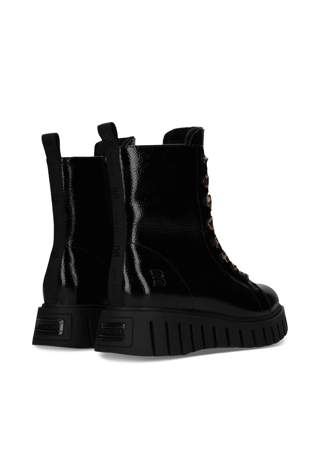 Bagatt Ankle High Lace Up Boot - Black/animal Print 4 Shaws Department Stores