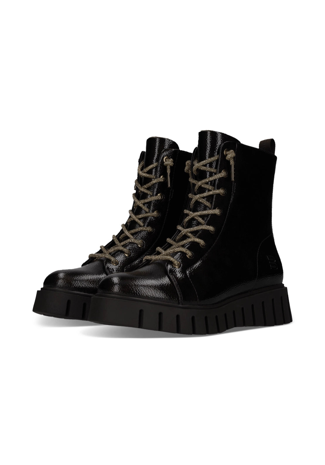 Bagatt Ankle High Lace Up Boot - Dark Brown/metalics 2 Shaws Department Stores