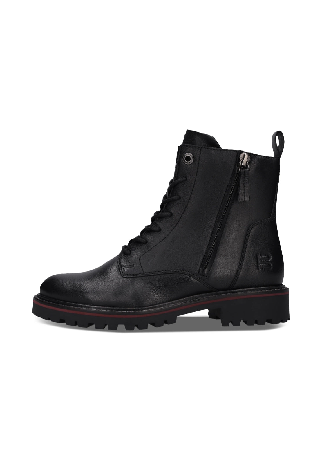Bagatt Lace Up Side Zip Mid Boots - Black 1 Shaws Department Stores