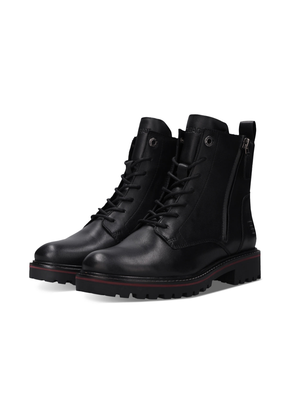 Bagatt Lace Up Side Zip Mid Boots - Black 3 Shaws Department Stores
