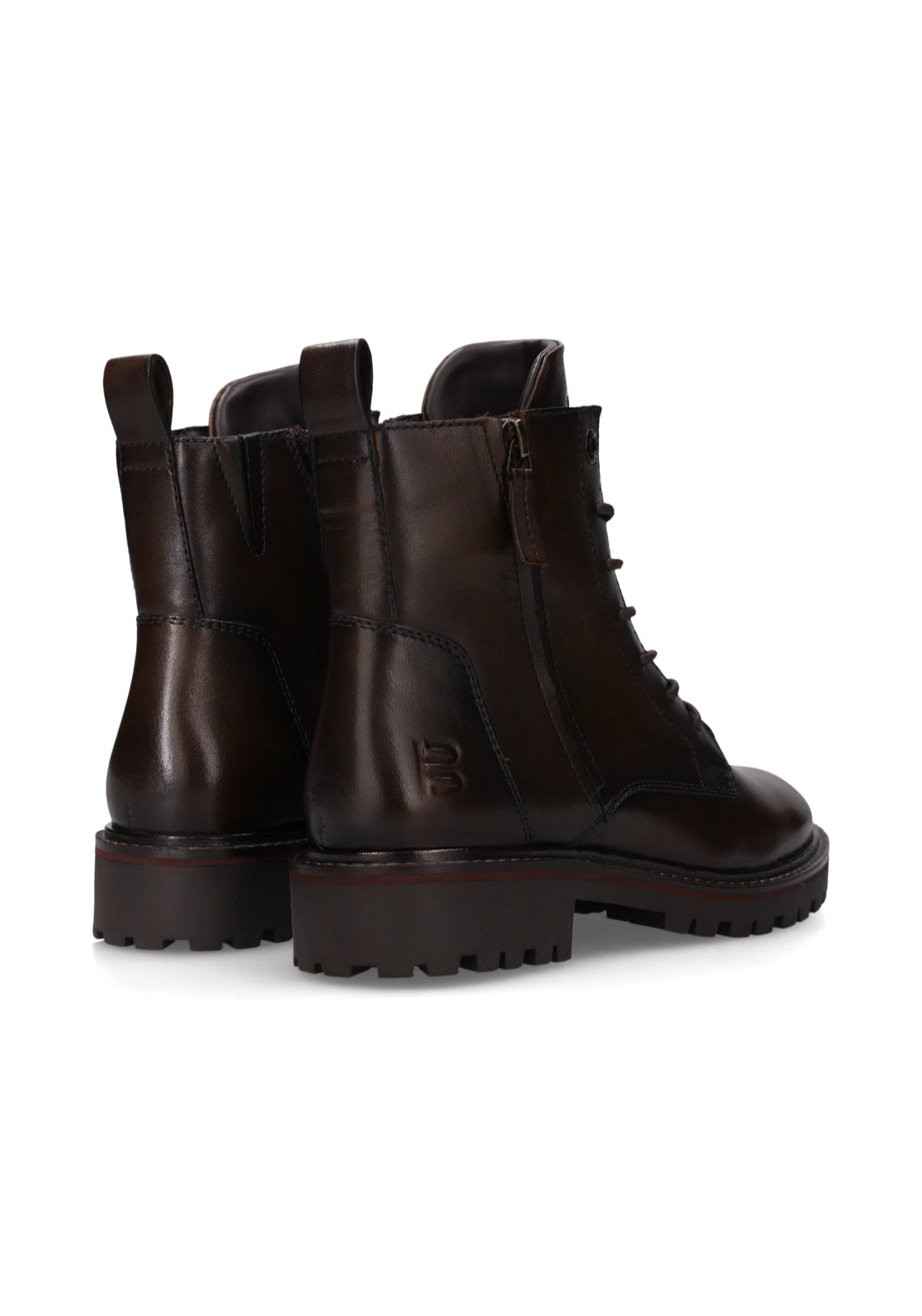 Bagatt Lace Up Side Zip Mid Boots - Dark Brown 5 Shaws Department Stores