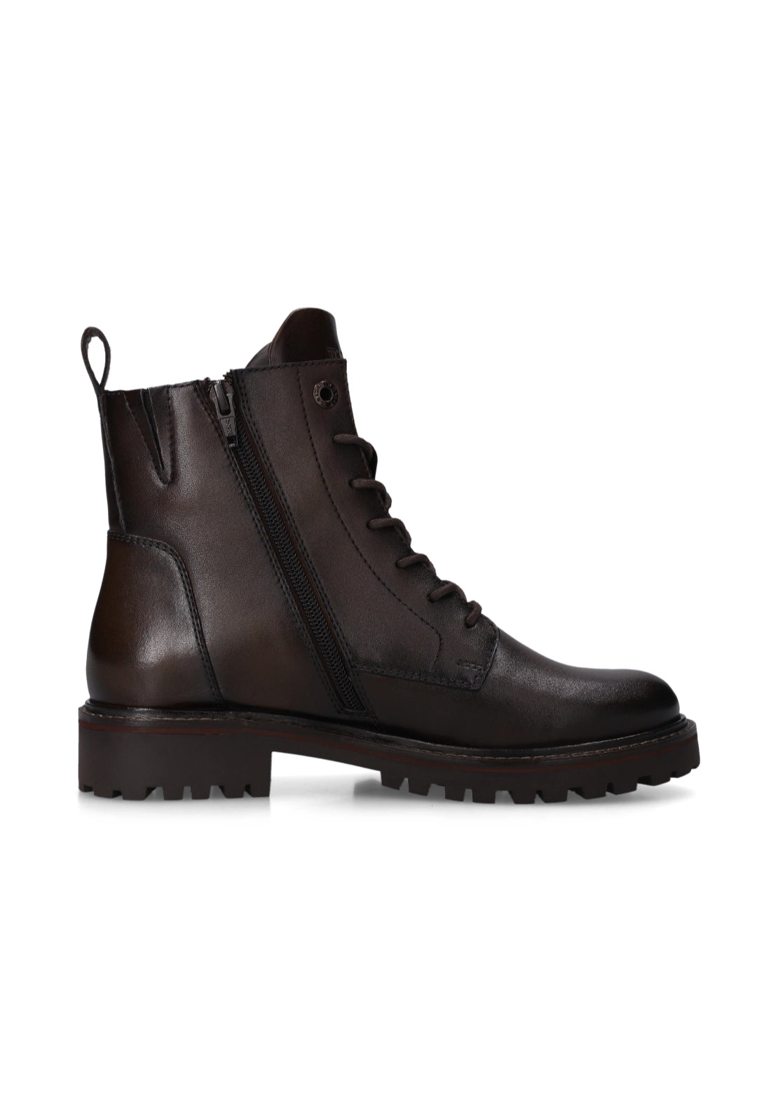 Bagatt Lace Up Side Zip Mid Boots - Dark Brown 4 Shaws Department Stores