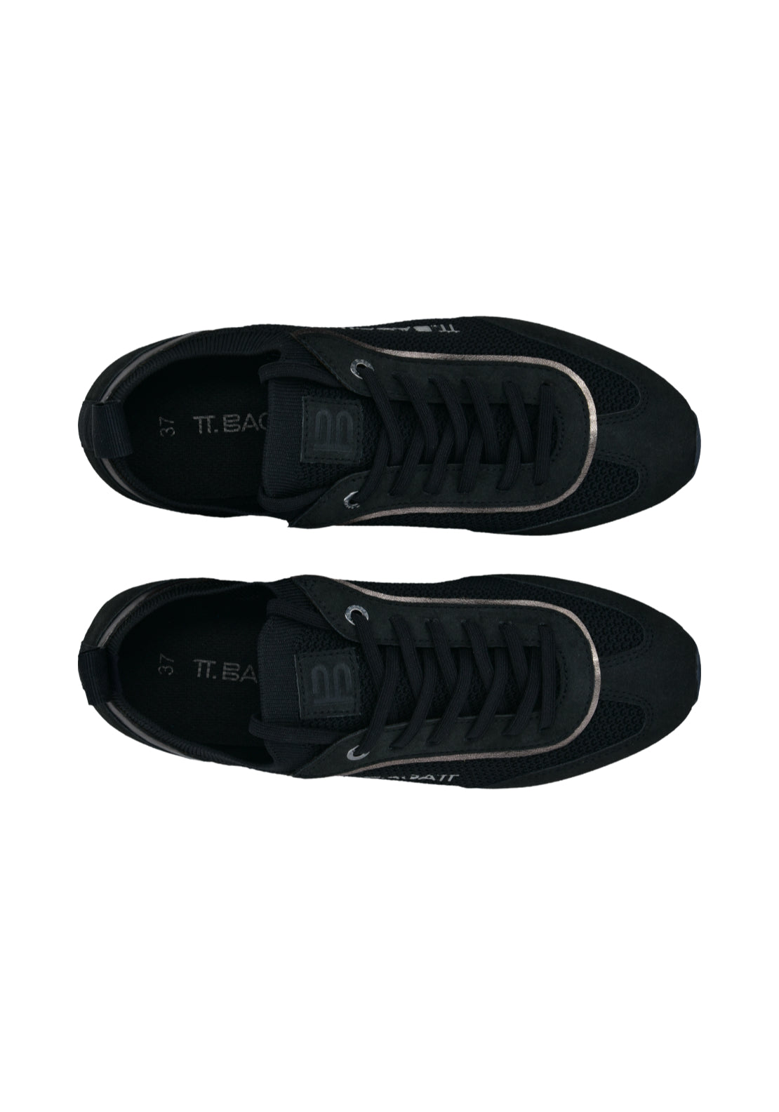Bagatt Flat Trainer - Black/metallic 6 Shaws Department Stores