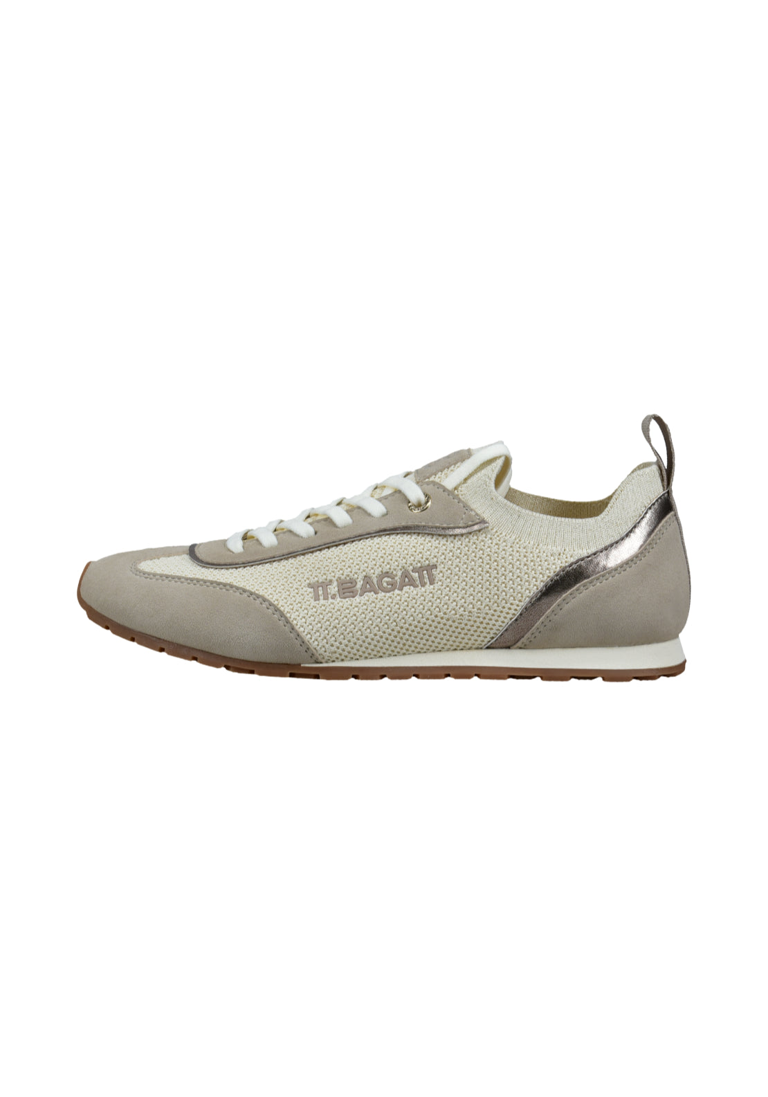 Bagatt Flat Trainer - Beige/metallic 1 Shaws Department Stores