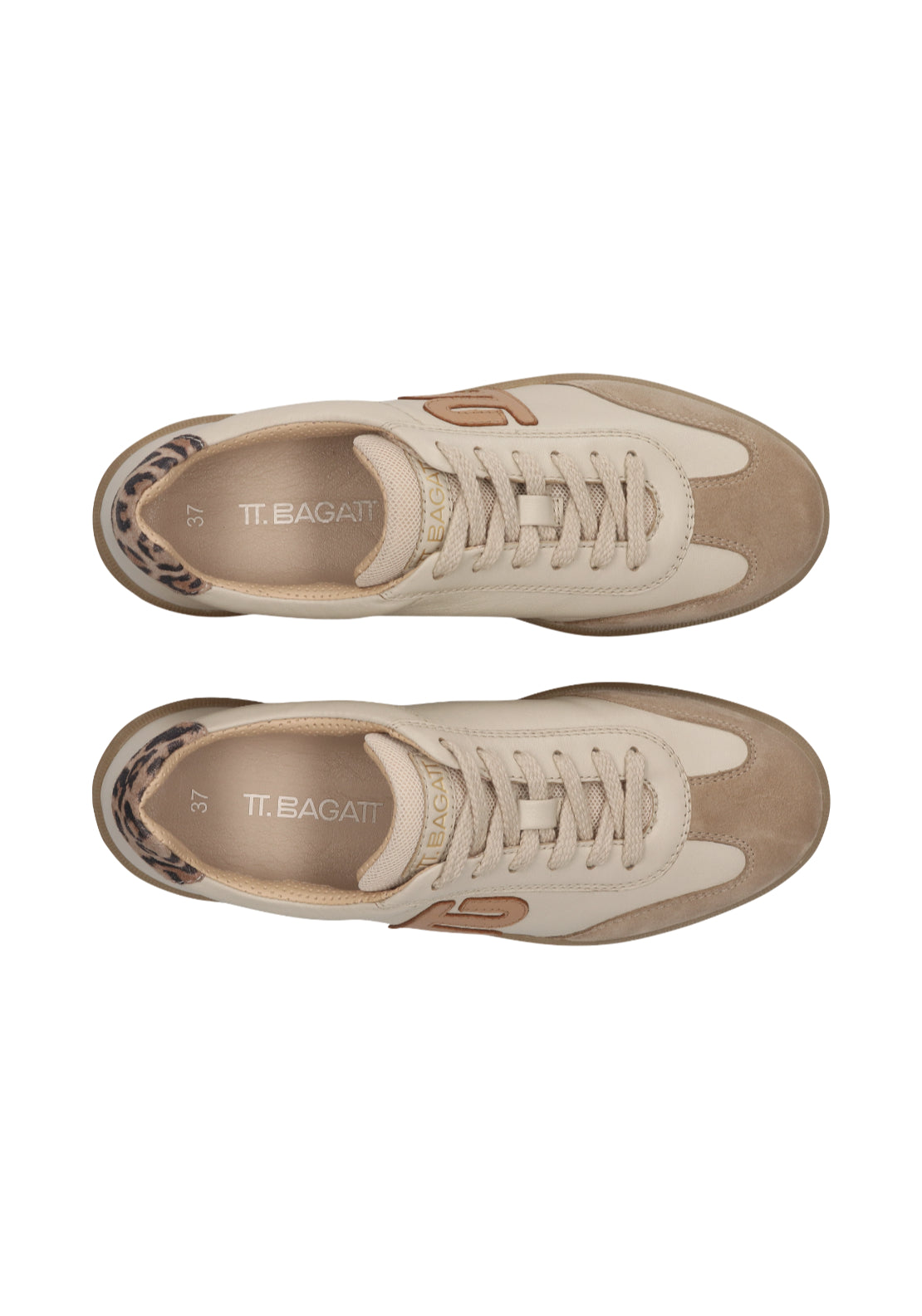 Bagatt Gum Sole Trainer - Beige/animal Print 6 Shaws Department Stores