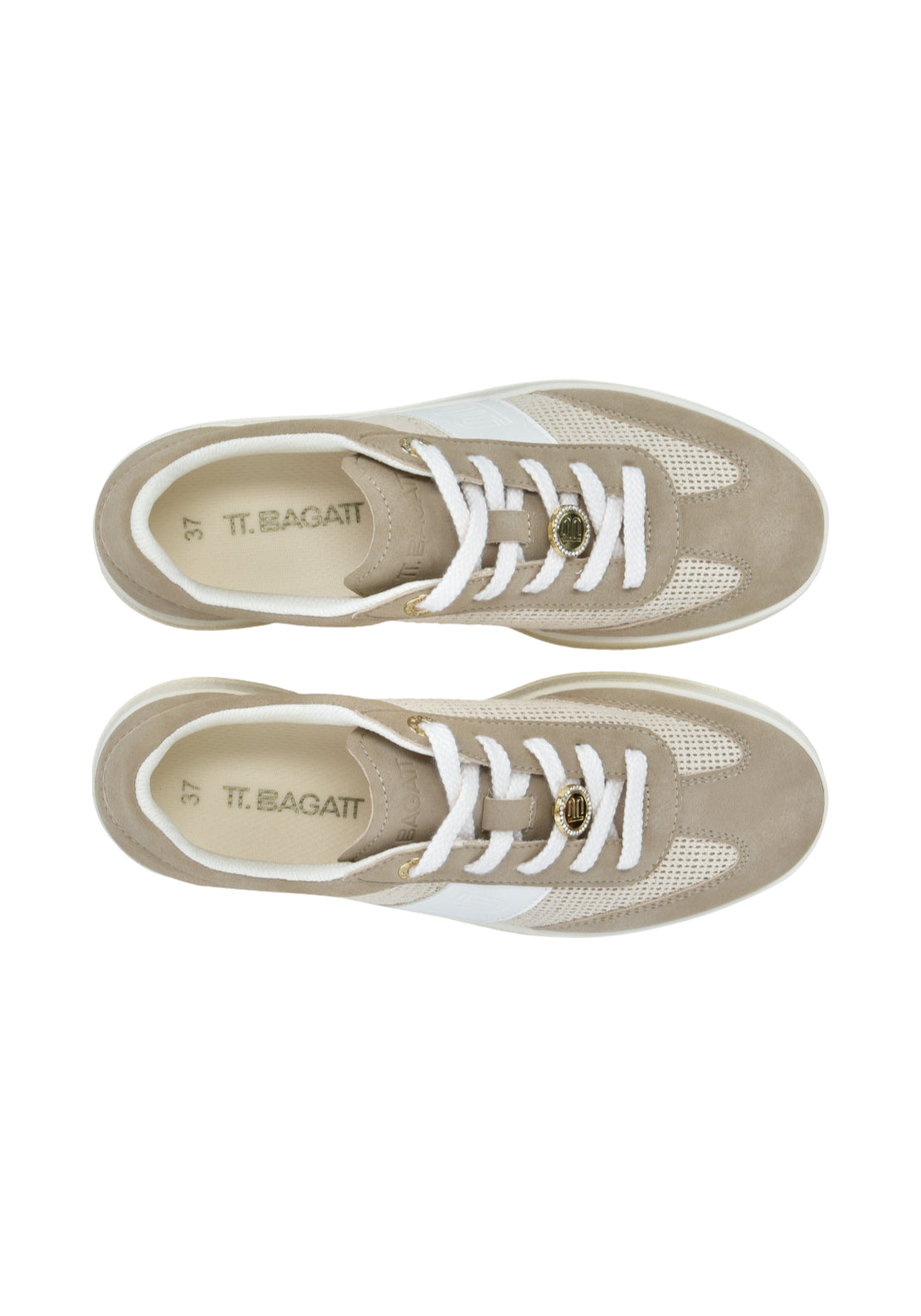 Bagatt Chunky Trainer - Beige/off White 6 Shaws Department Stores