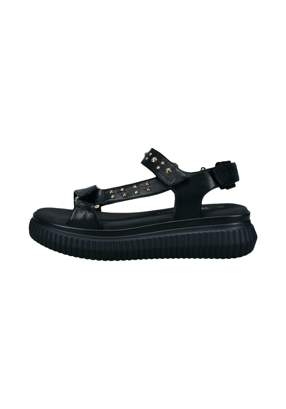 Bagatt Platform Sandal - Black/gold 1 Shaws Department Stores