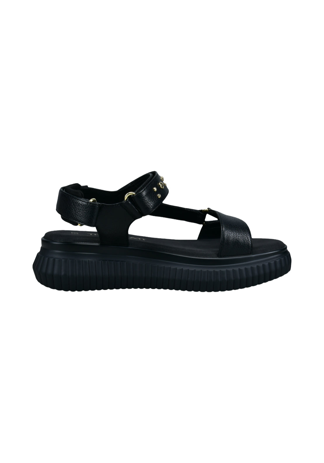 Bagatt Platform Sandal - Black/gold 2 Shaws Department Stores