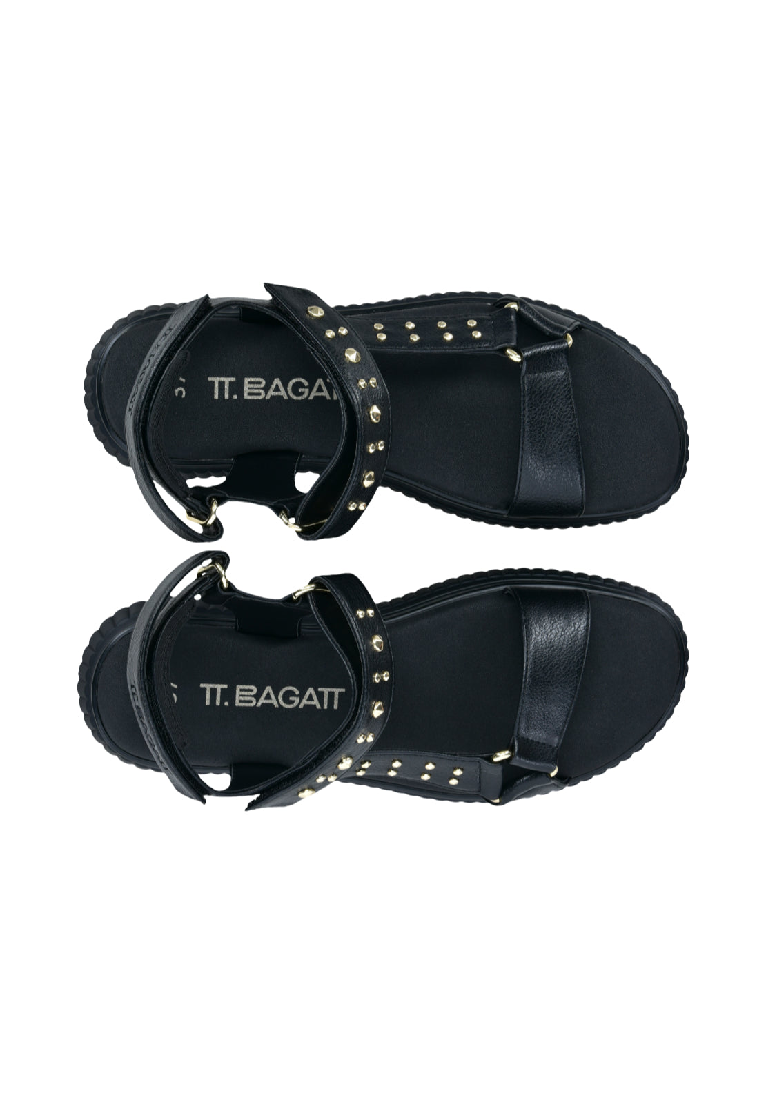 Bagatt Platform Sandal - Black/gold 6 Shaws Department Stores