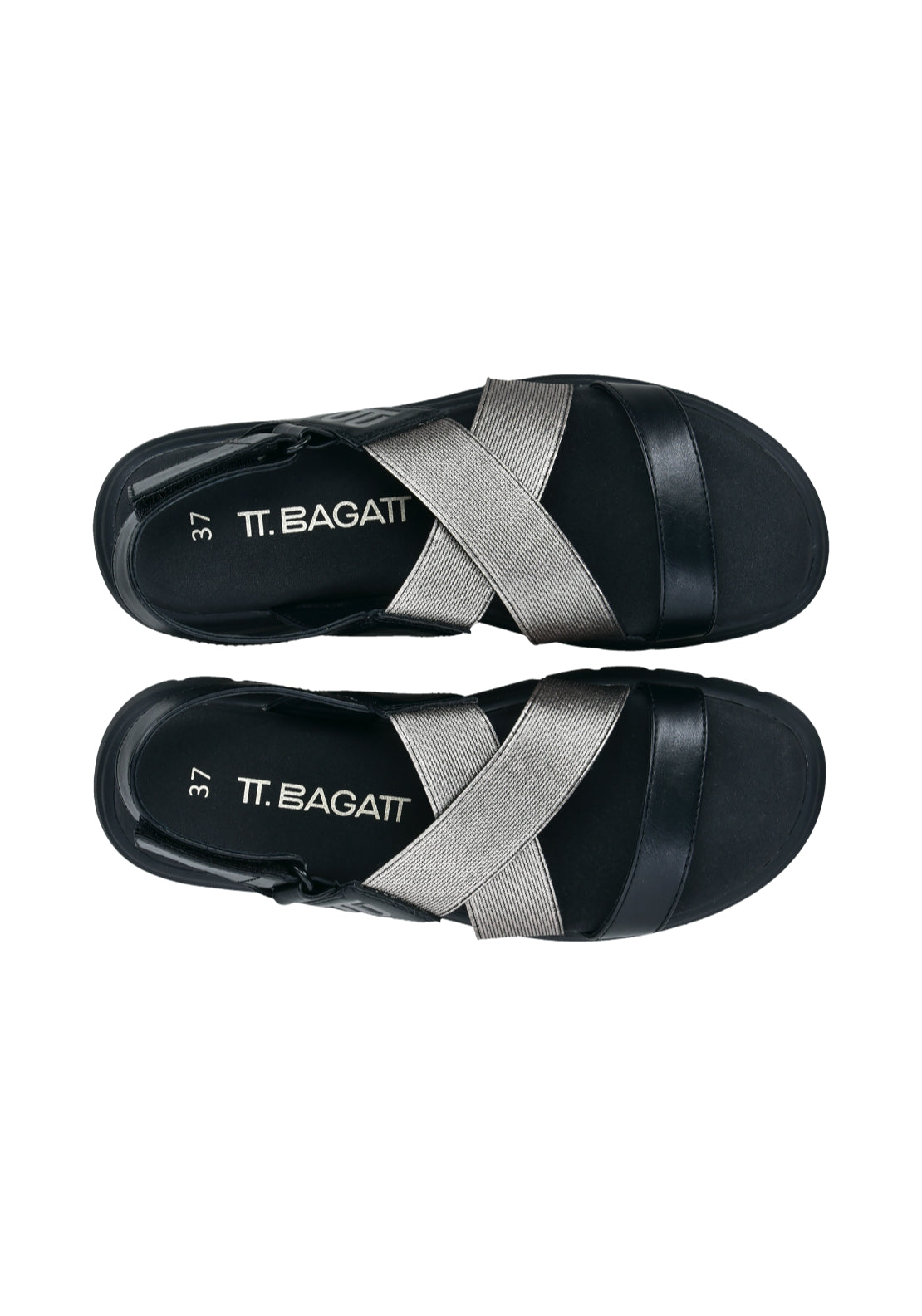 Bagatt Flat Strappy Sandal - Beige/metallic 6 Shaws Department Stores