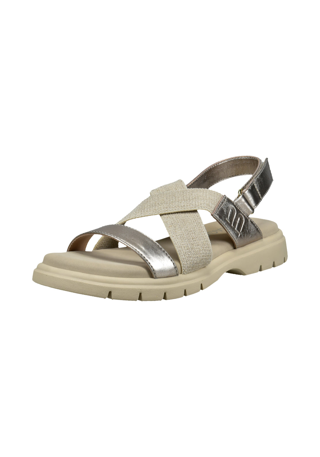 Bagatt Flat Strappy Sandal - Metallic/beige 3 Shaws Department Stores