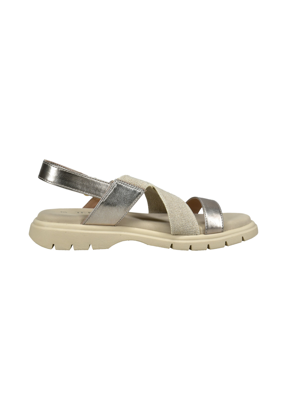 Bagatt Flat Strappy Sandal - Metallic/beige 2 Shaws Department Stores