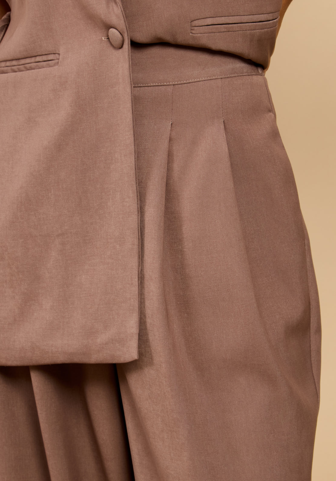 Rosia Wide Leg Trousers - Beige
