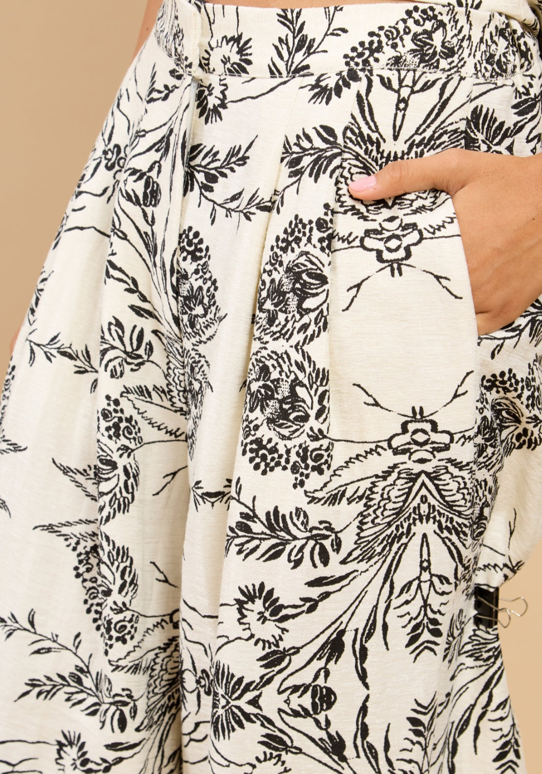 Maris Monochrome Print Wide Leg Trousers - Black And White