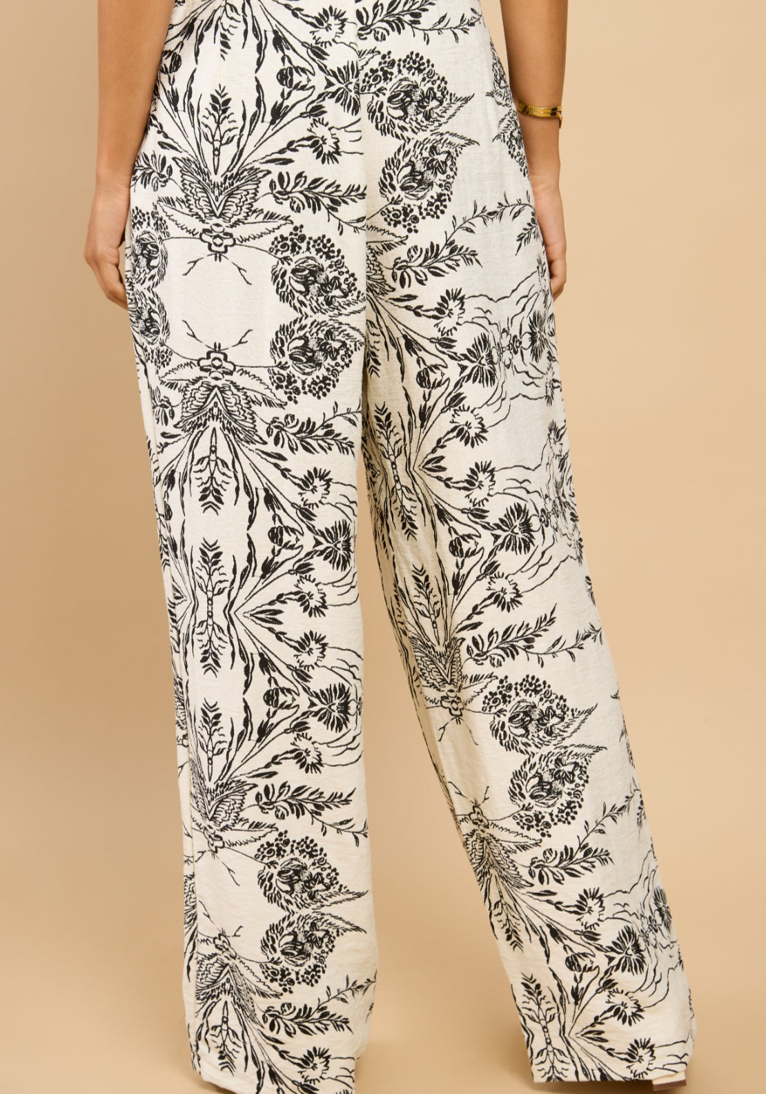 Maris Monochrome Print Wide Leg Trousers - Black And White