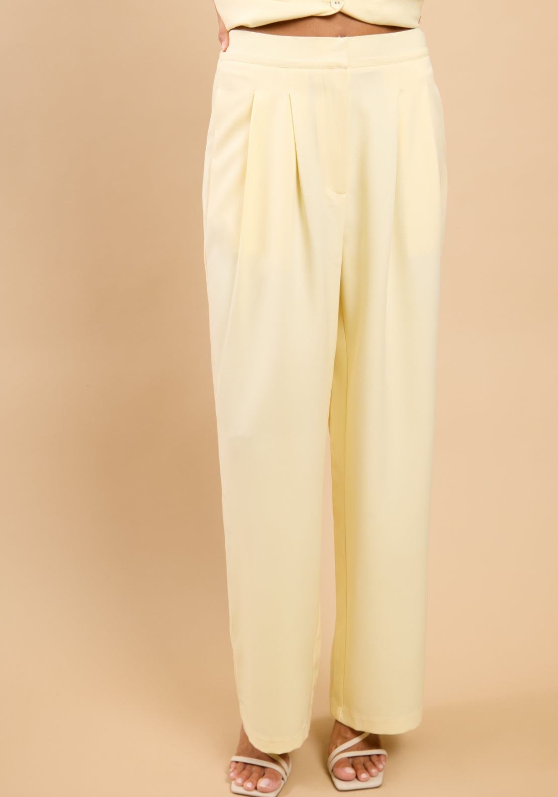 Verity Wide Leg Trousers - Lemon