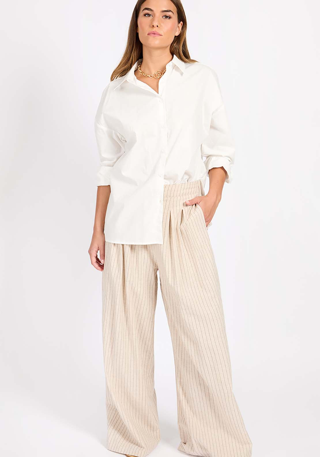 Little Mistress White Cotton Shirt - White 2 Shaws Department Stores