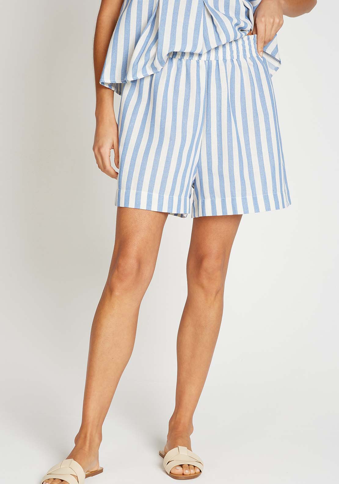Little Mistress Blue Stripe Shorts - Blue Stripe 1 Shaws Department Stores