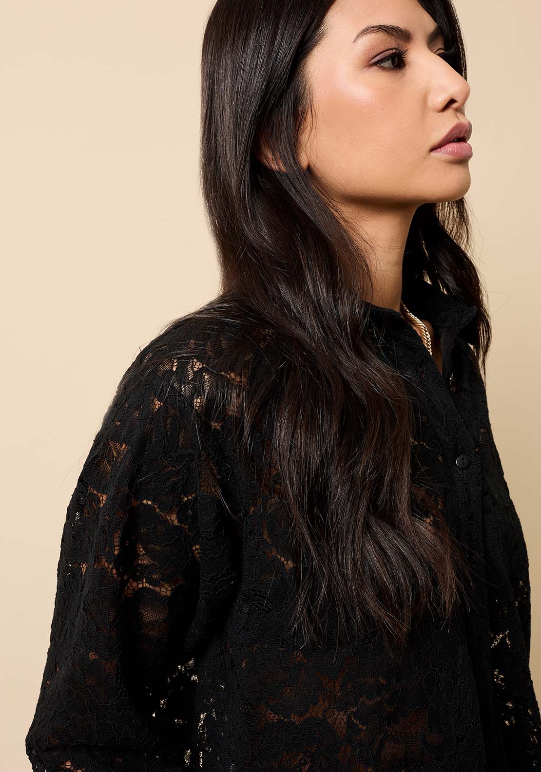Lace Shirt - Black