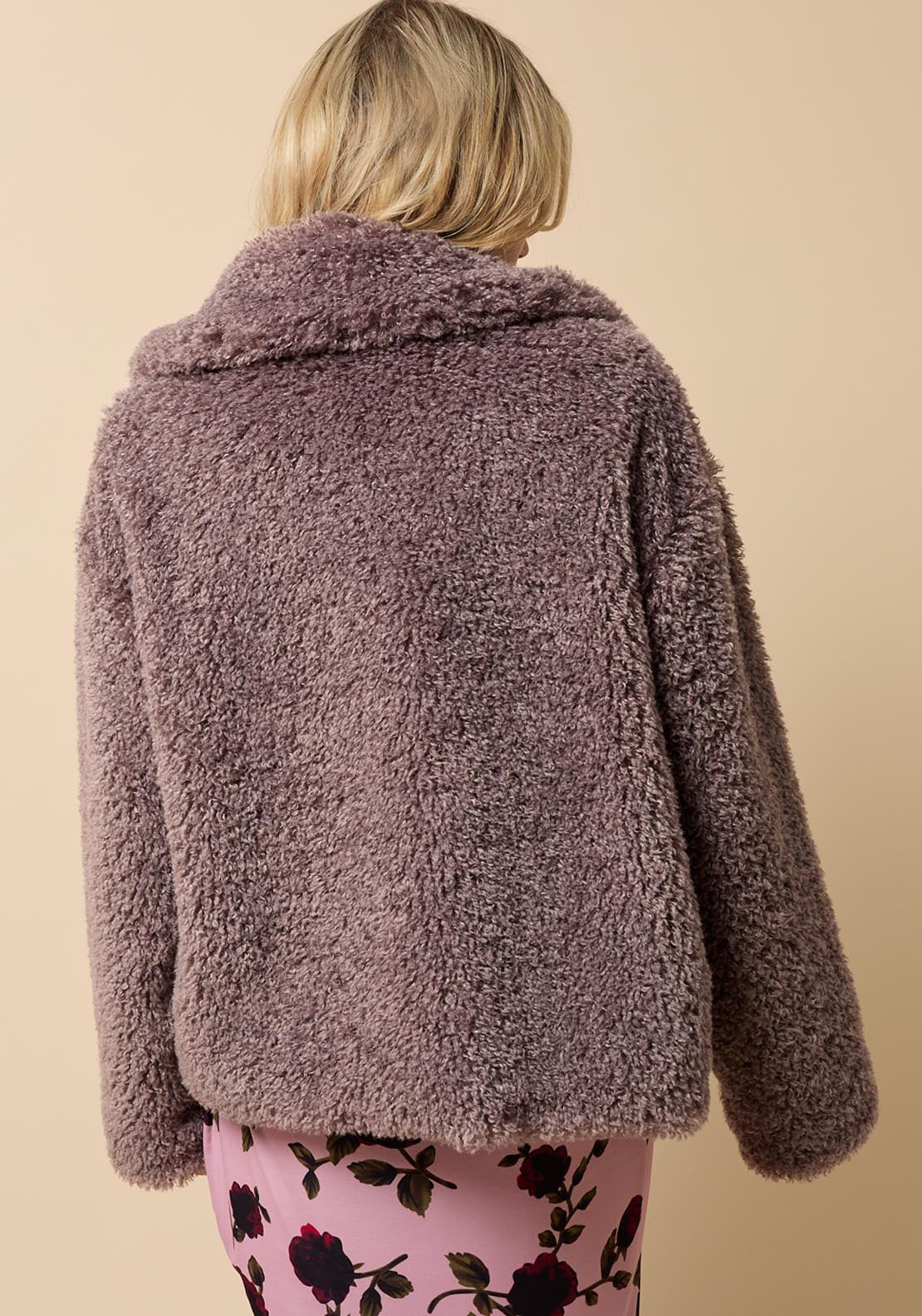 Faux Fur Jacket - Brown
